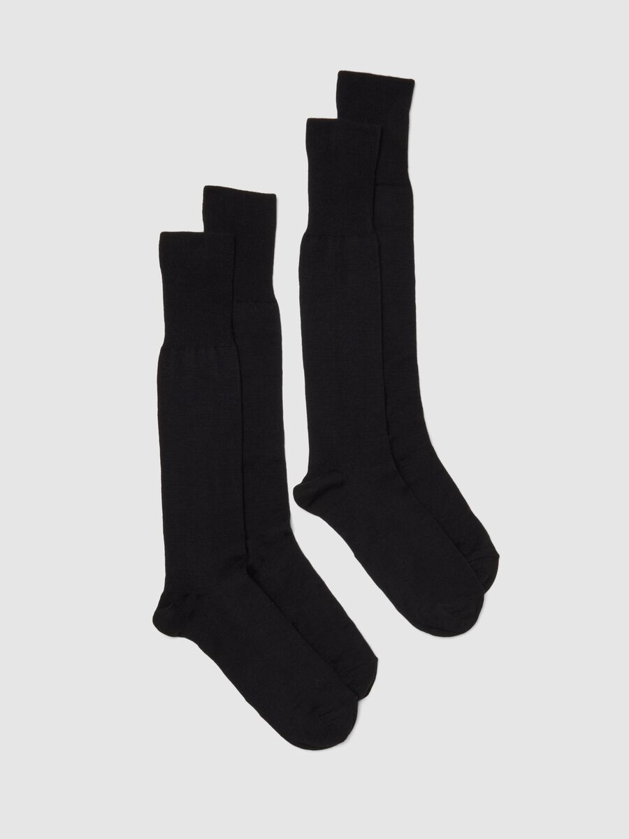 Pack of long bamboo blend black stretch socks_0