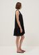 Sleeveless pure viscose black dress, regular fit_1