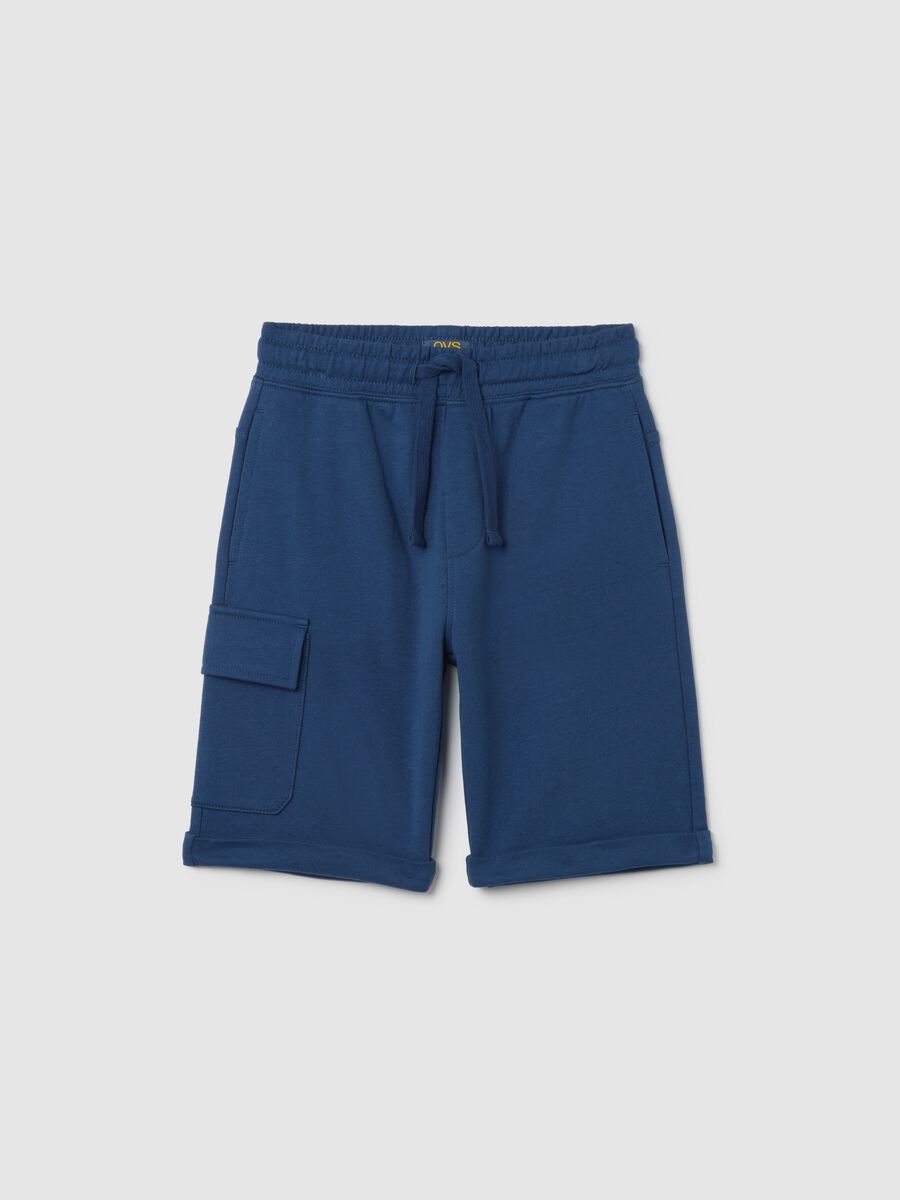 Blue pure cotton shorts for boy_0