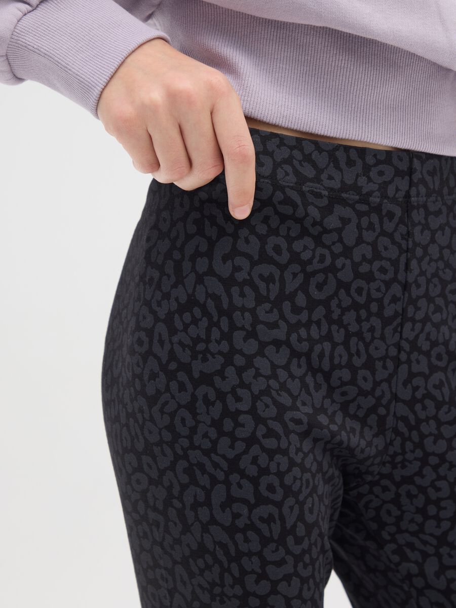 Leggings da ragazza in cotone elasticizzato nero skinny_2