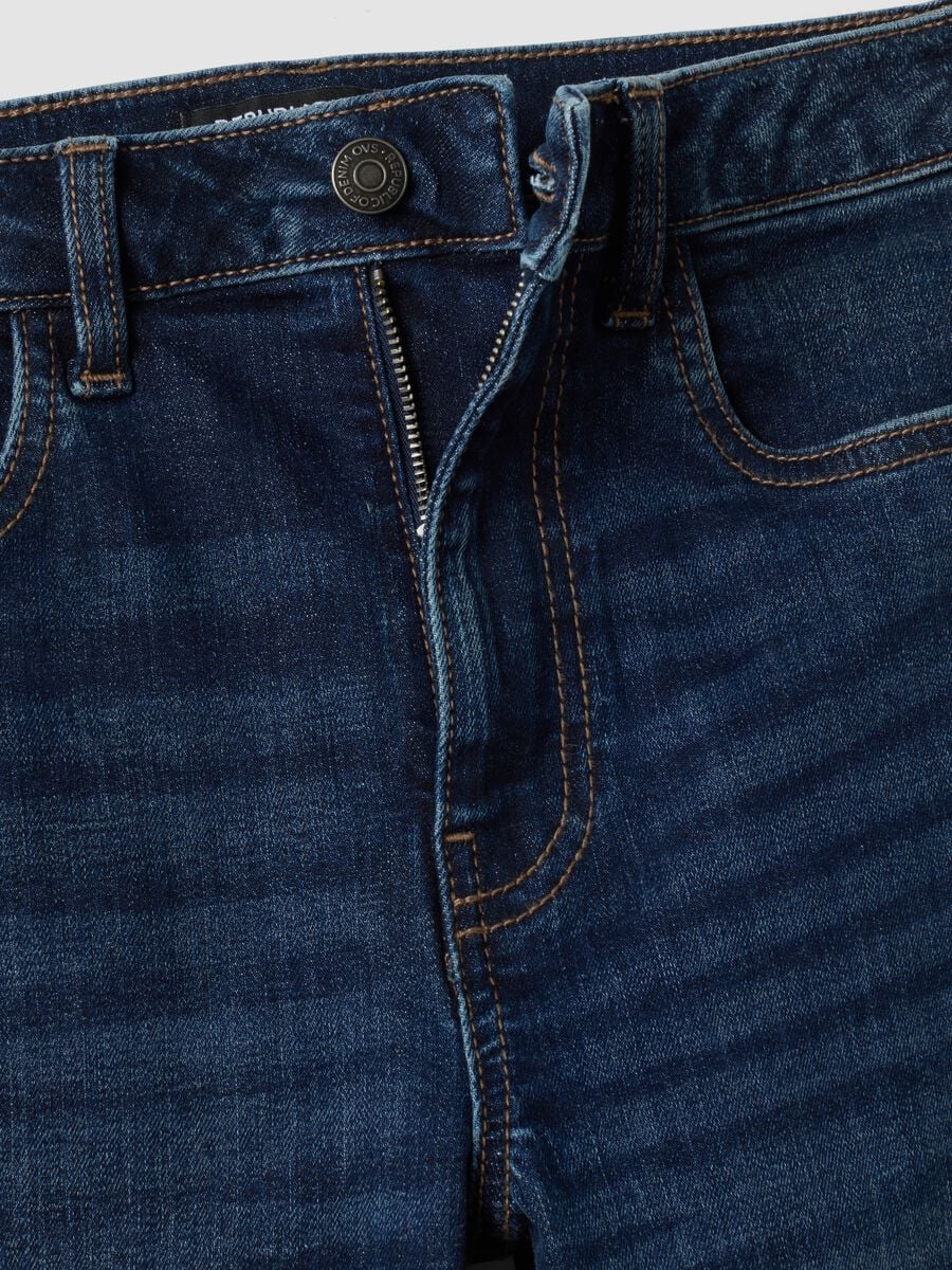 Jeans flare blu in cotone elasticizzato_5