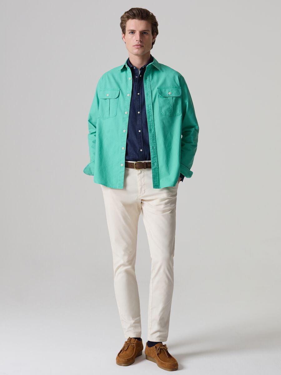 Oxford cotton shirt with pockets_0