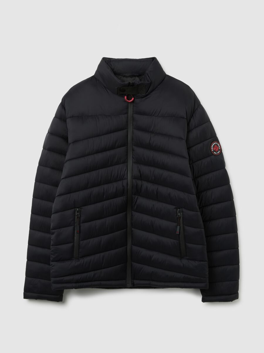 Black Padded Jacket with Zip_4