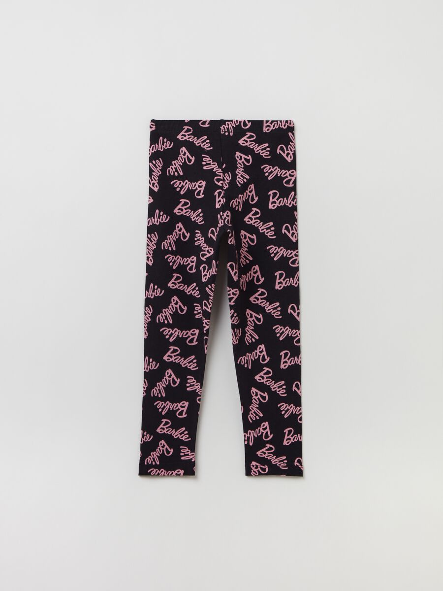 Leggings in cotone stretch stampa Barbie™_1