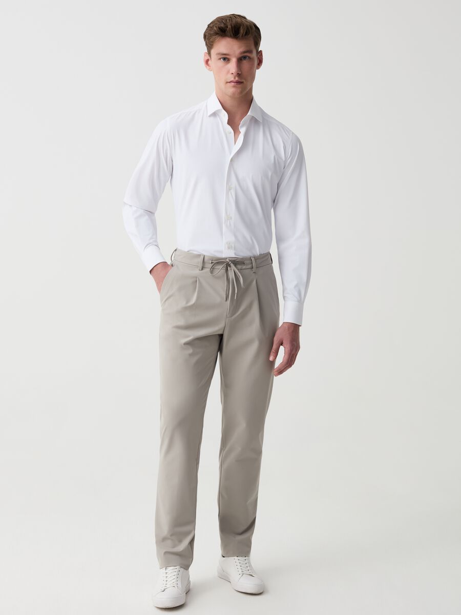 Pantalone slim fit stretch con coulisse OVS Tech_0