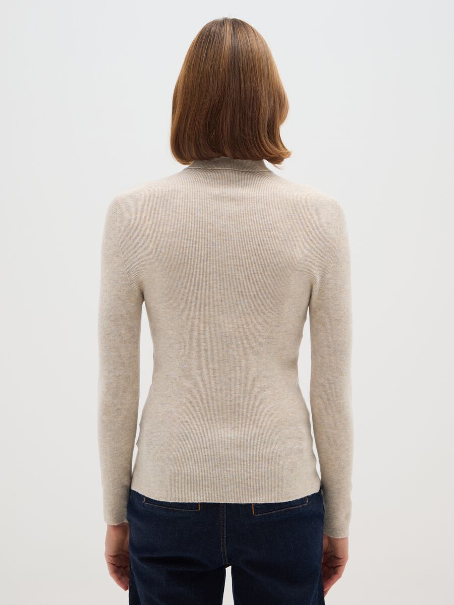 Dolcevita in misto cotone beige regular fit_2