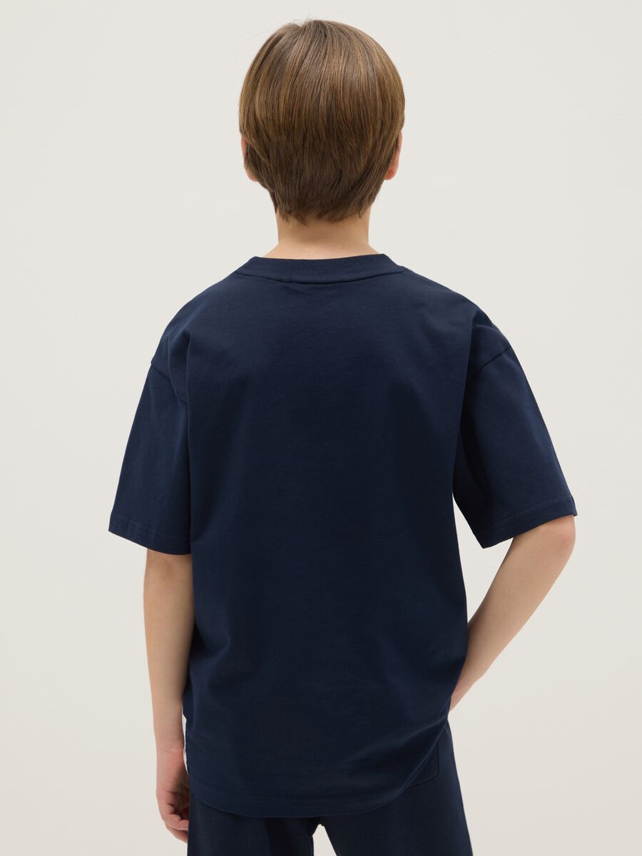 Boys' blue pure cotton T-shirt relaxed fit with print_1