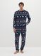 Multicolour fleece pyjamas with regular fit and Christmas pattern_0