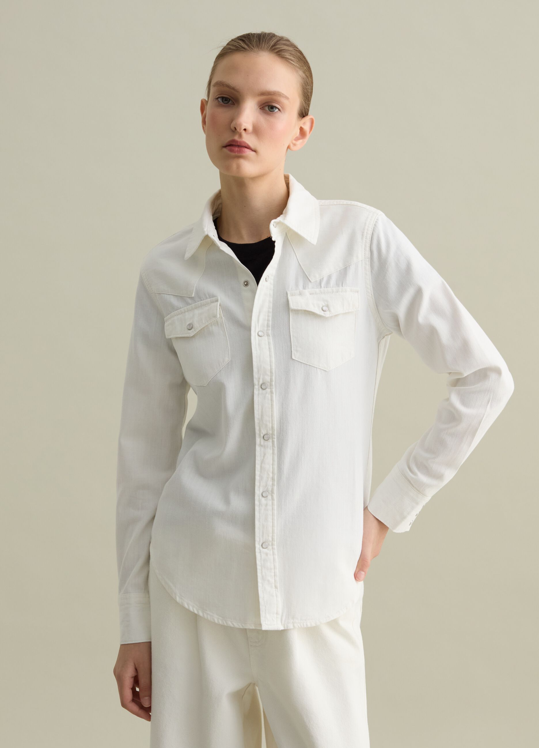 Camicia western in denim