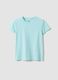 Girls&rsquo; light blue stretch cotton T-shirt, regular fit_0