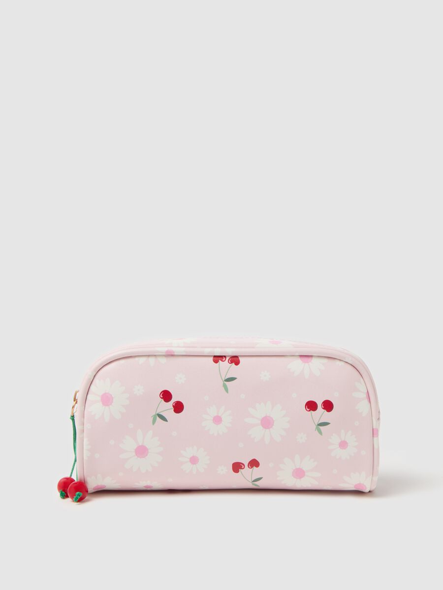 Beauty case with cherries and flowers print_0