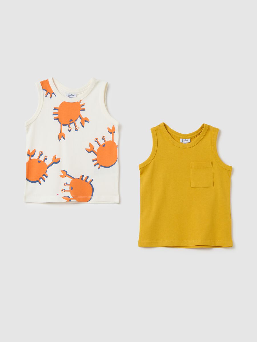Child's Multicolour Cotton Vest Twin-Pack, Regular Fit_0
