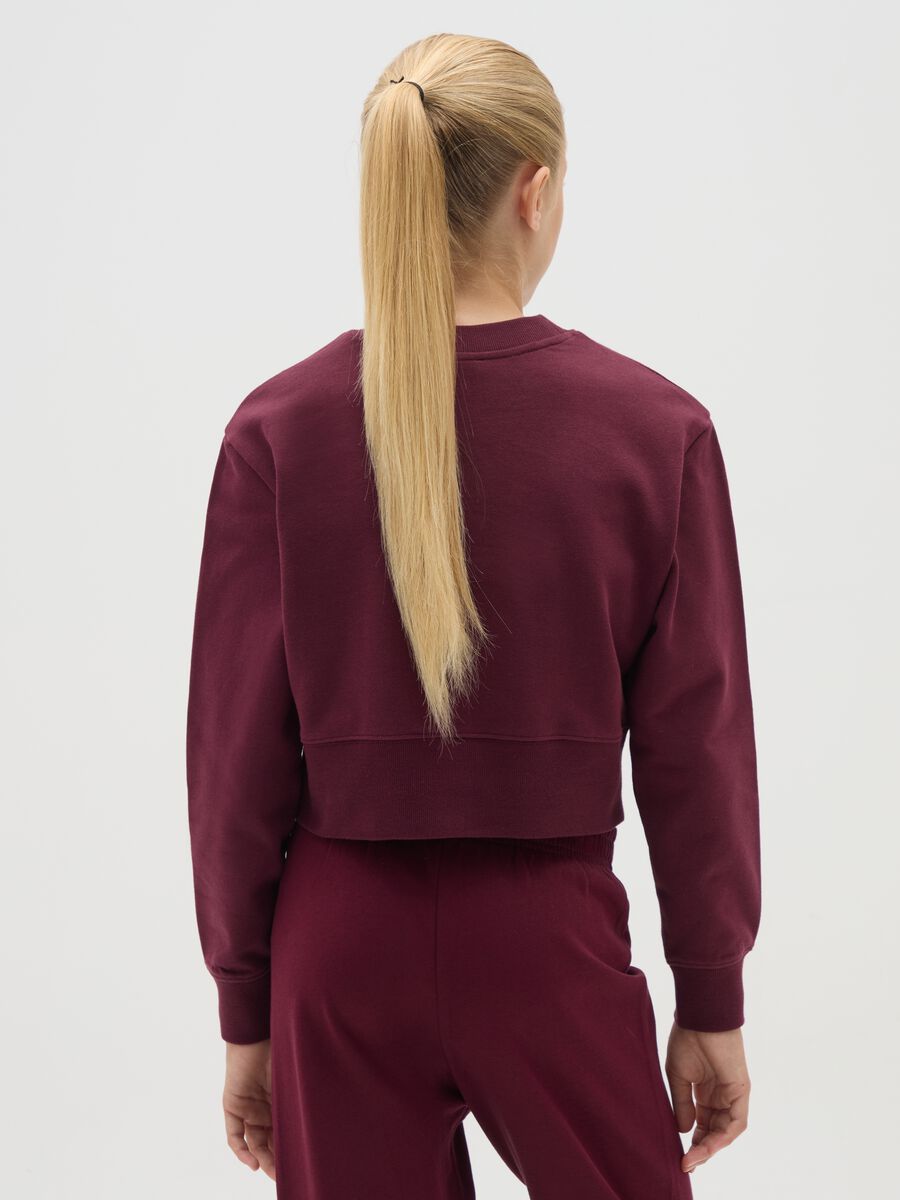 Felpa da ragazza in puro cotone rosso regular fit_1