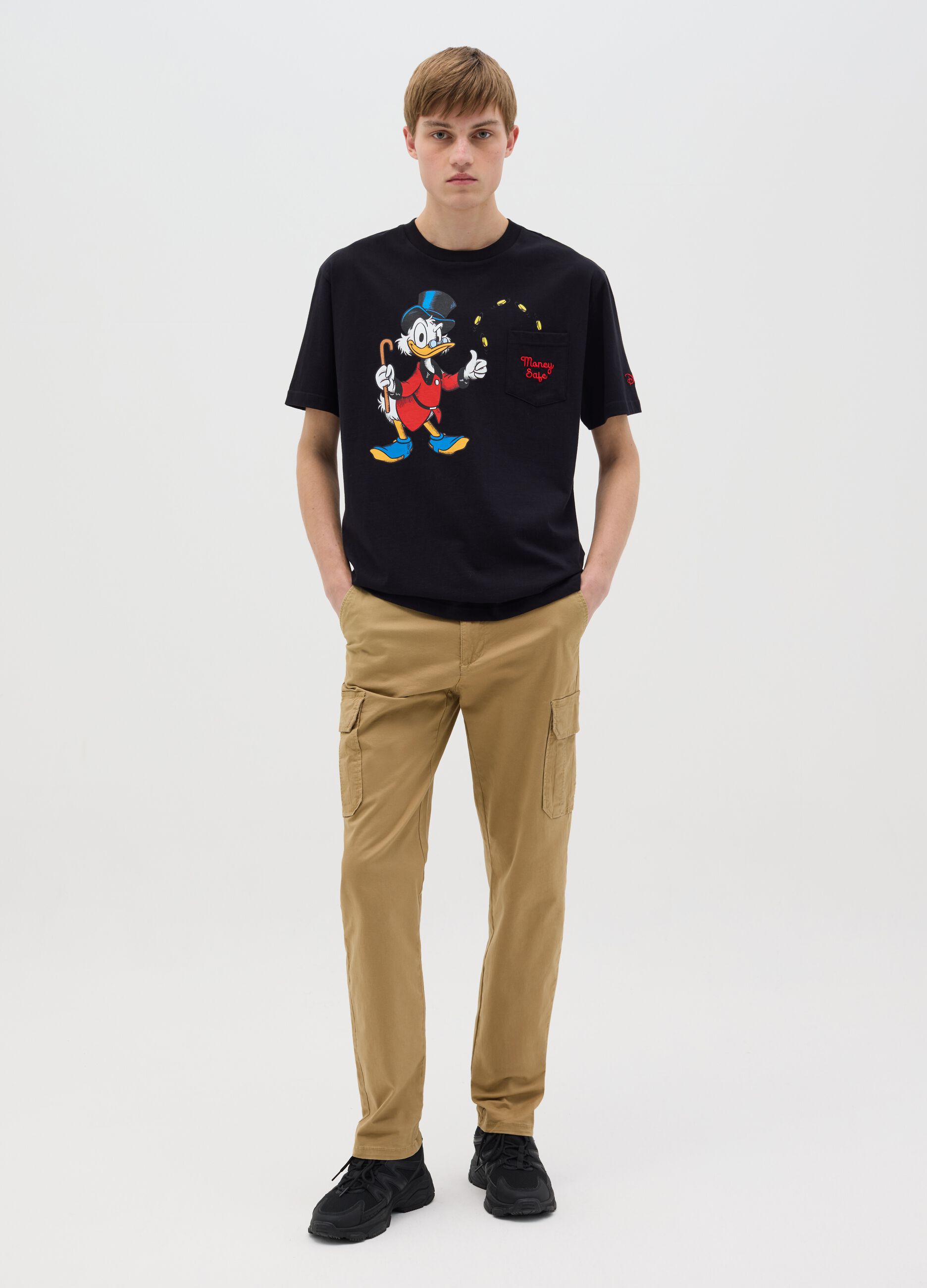 Black T-shirt with Disney Scrooge McDuck print