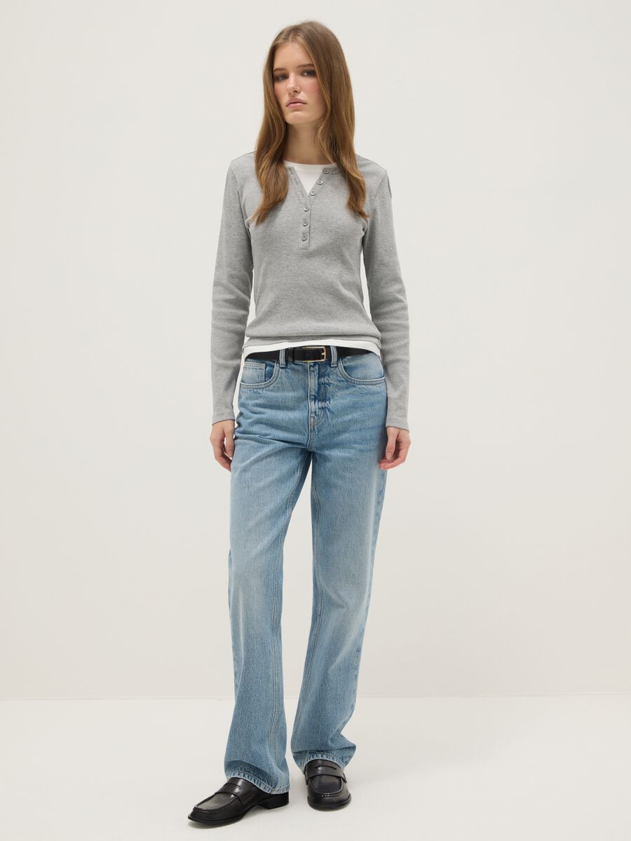 Multicolour long sleeve jumper in pure cotton regular fit_1