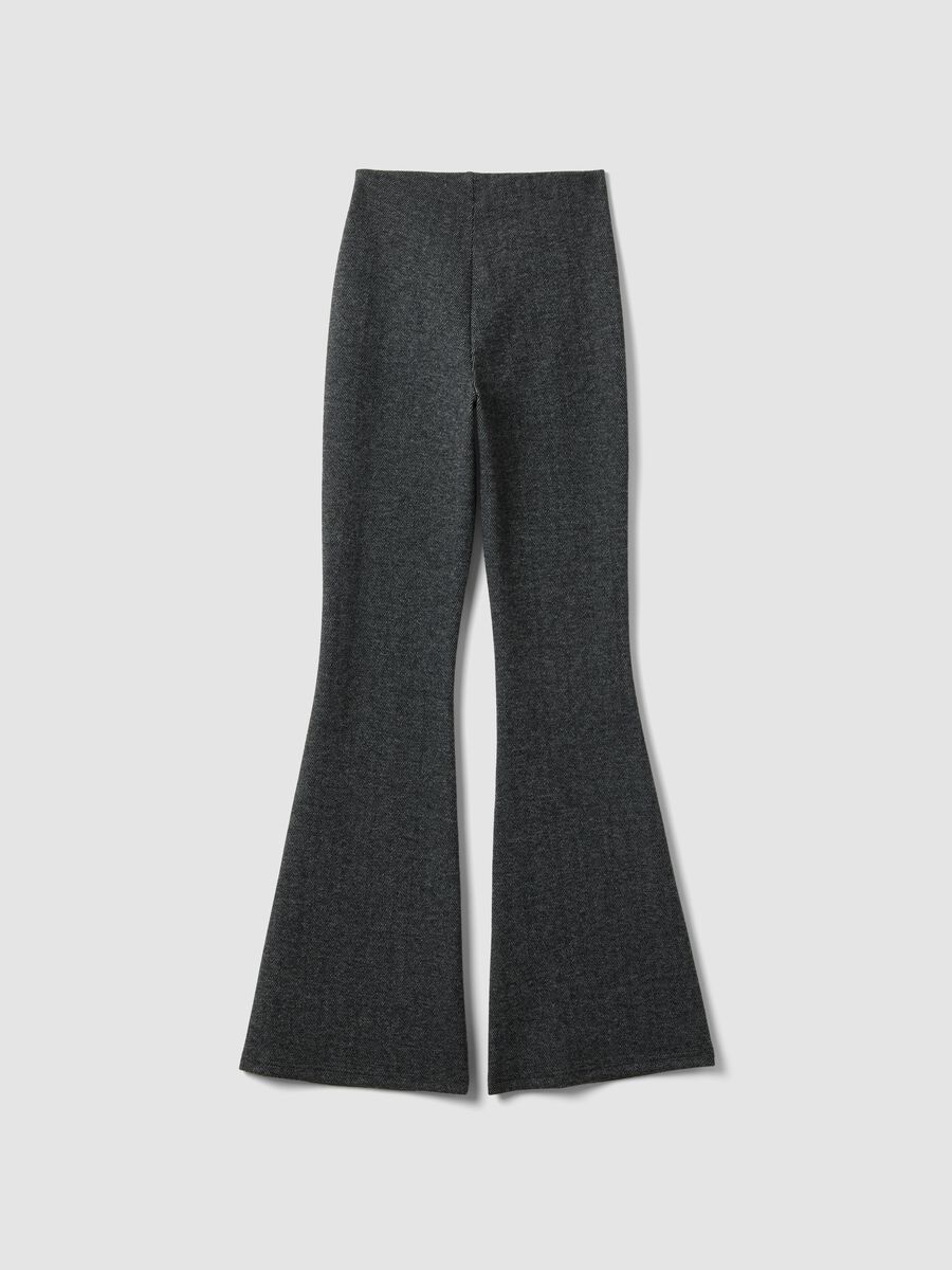 Grey stretch viscose flare trousers_2