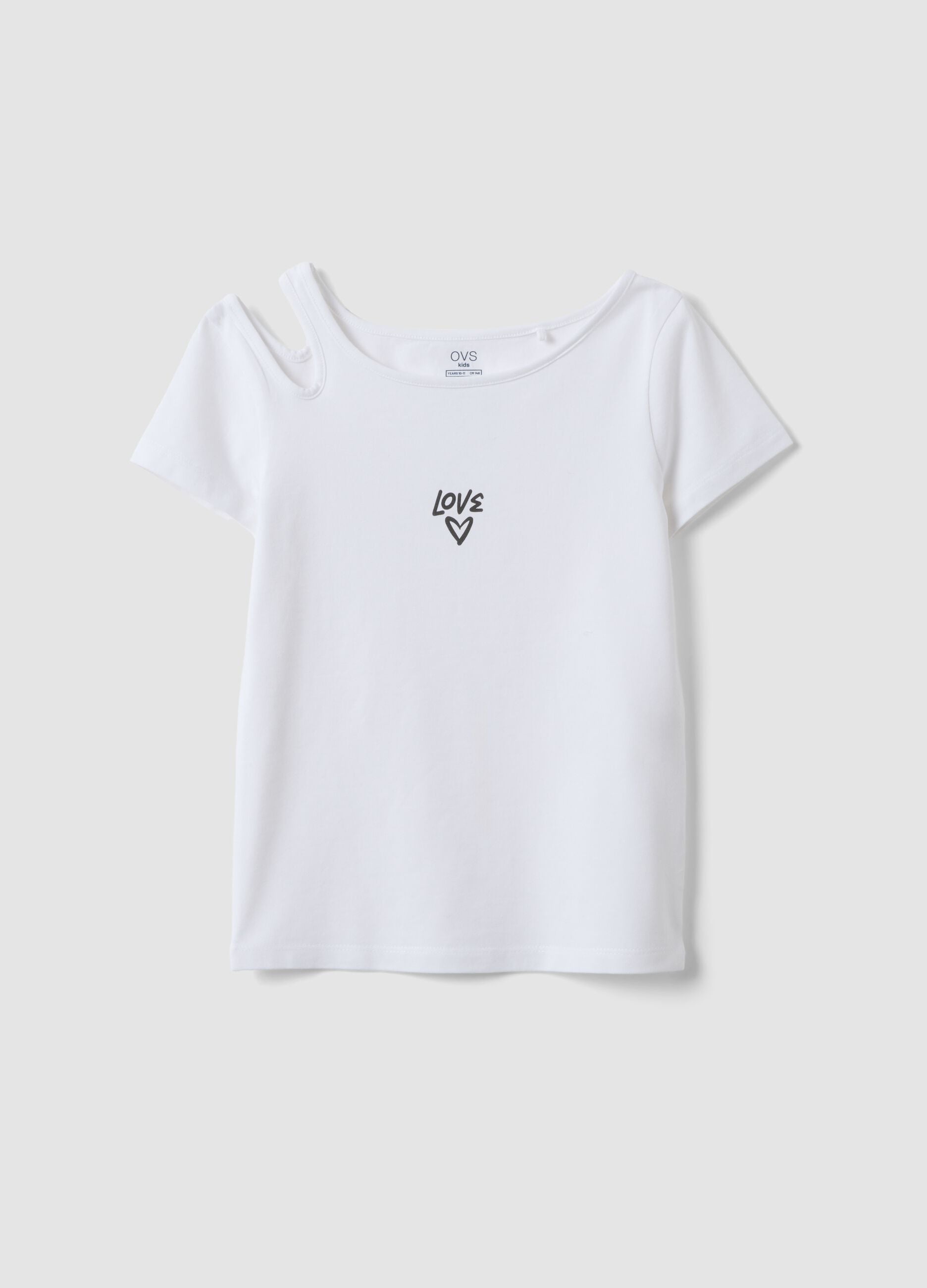 T-shirt in cotone elasticizzato bianca da ragazza slim fit