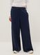 Blue wide leg trousers in stretch modal blend_1