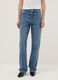 Blue cotton straight fit jeans_2