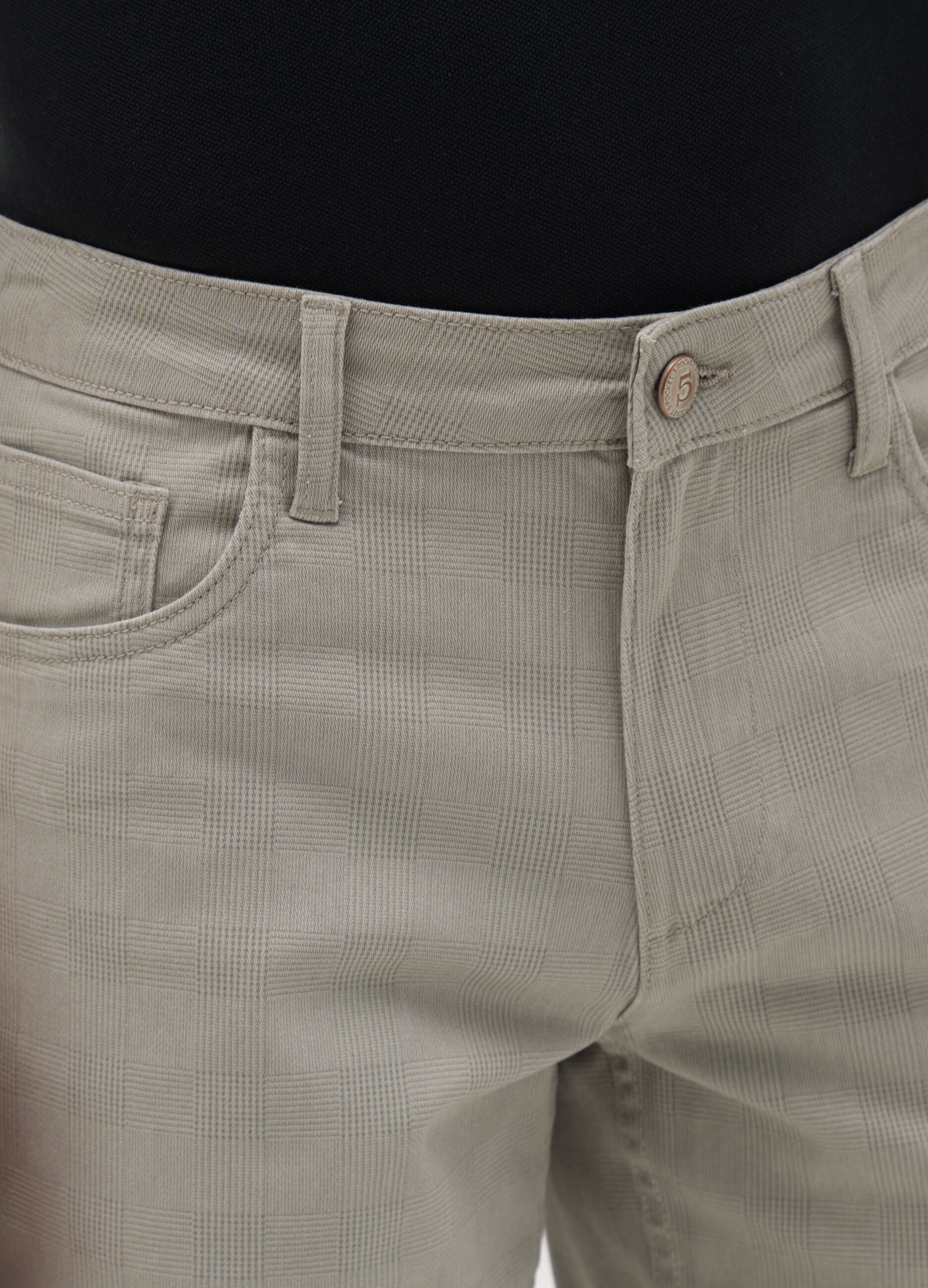 Men's Regular Fit Grey Stretch Cotton Shorts