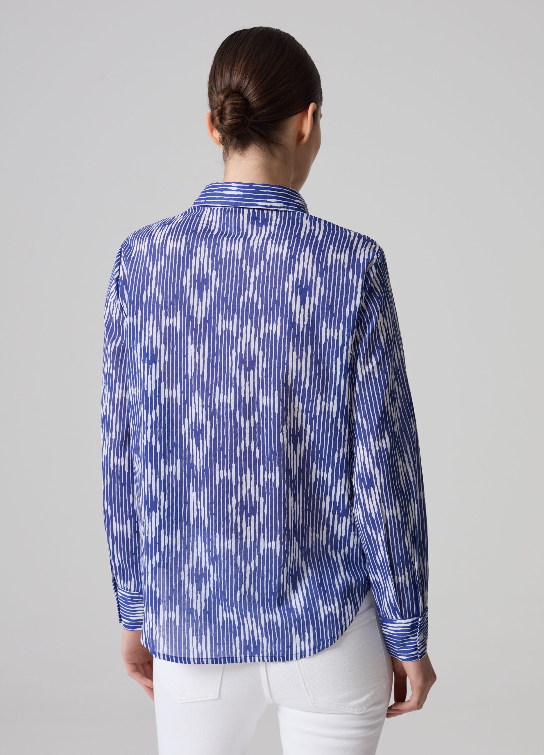 Camicia in cotone con stampa ikat