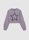 Girls' purple pure cotton sweatshirt regular fit with print_3