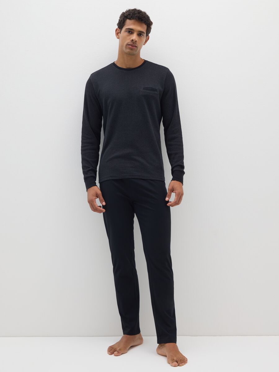 Pigiama in misto cotone nero regular fit_0