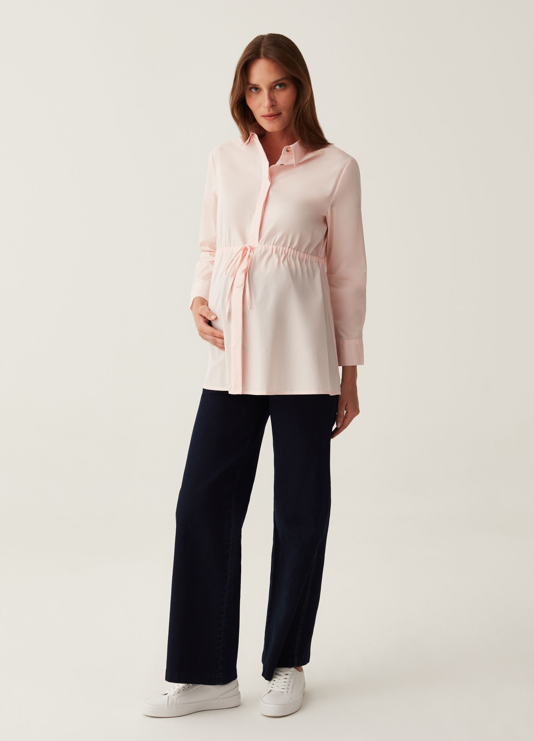 Pantalone palazzo premaman in denim