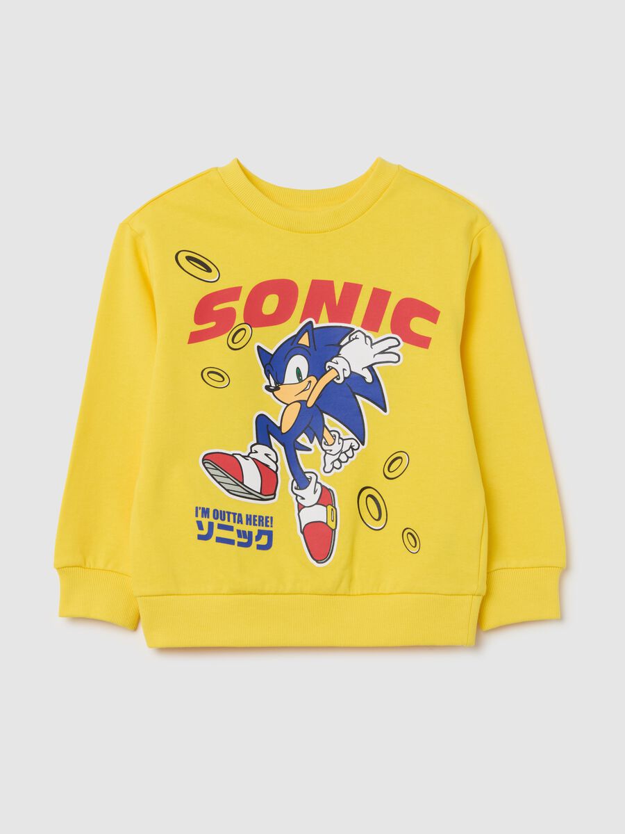 French terry sweatshirt with Sonic print_0