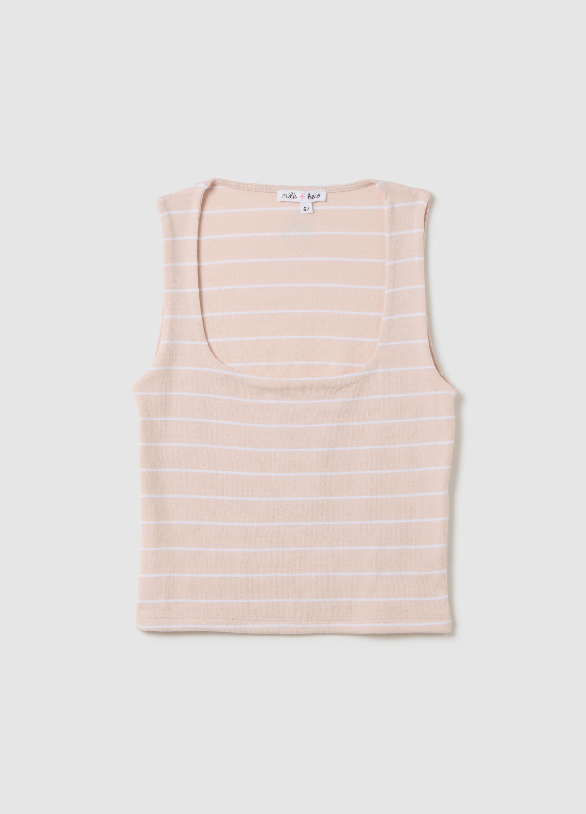 Women's multicolor fitted cropped top in pure cotton