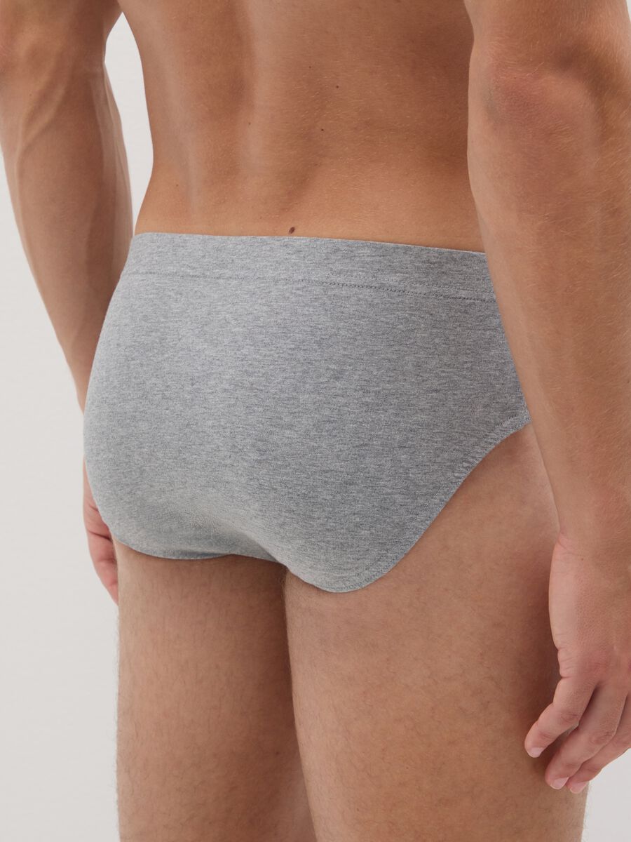 Set of grey cotton regular fit briefs tripack_2