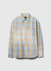 Blue and yellow plaid cotton shirt_4