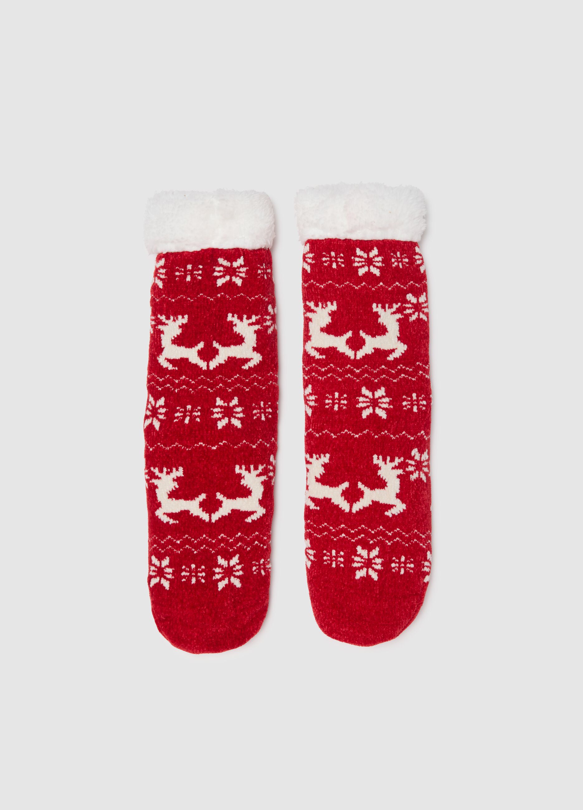 Multicolour Christmas socks with reindeer