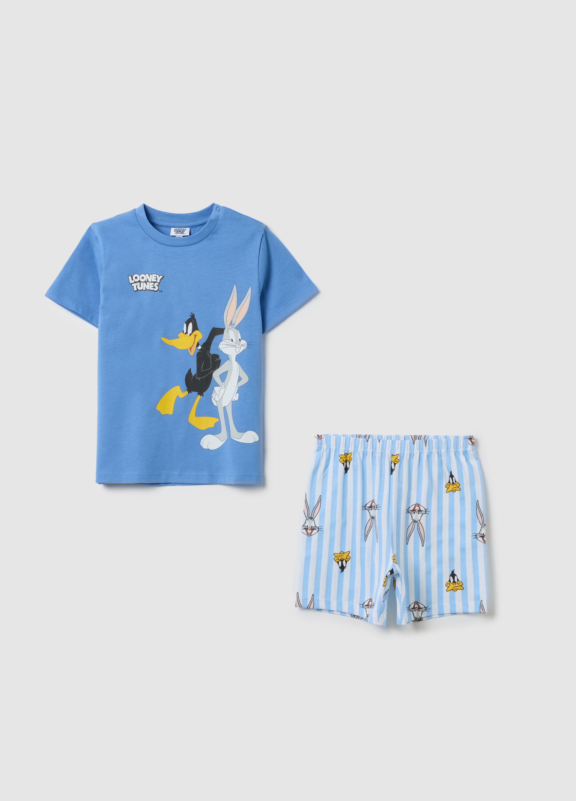 Blue Looney Tunes short pyjamas in cotton