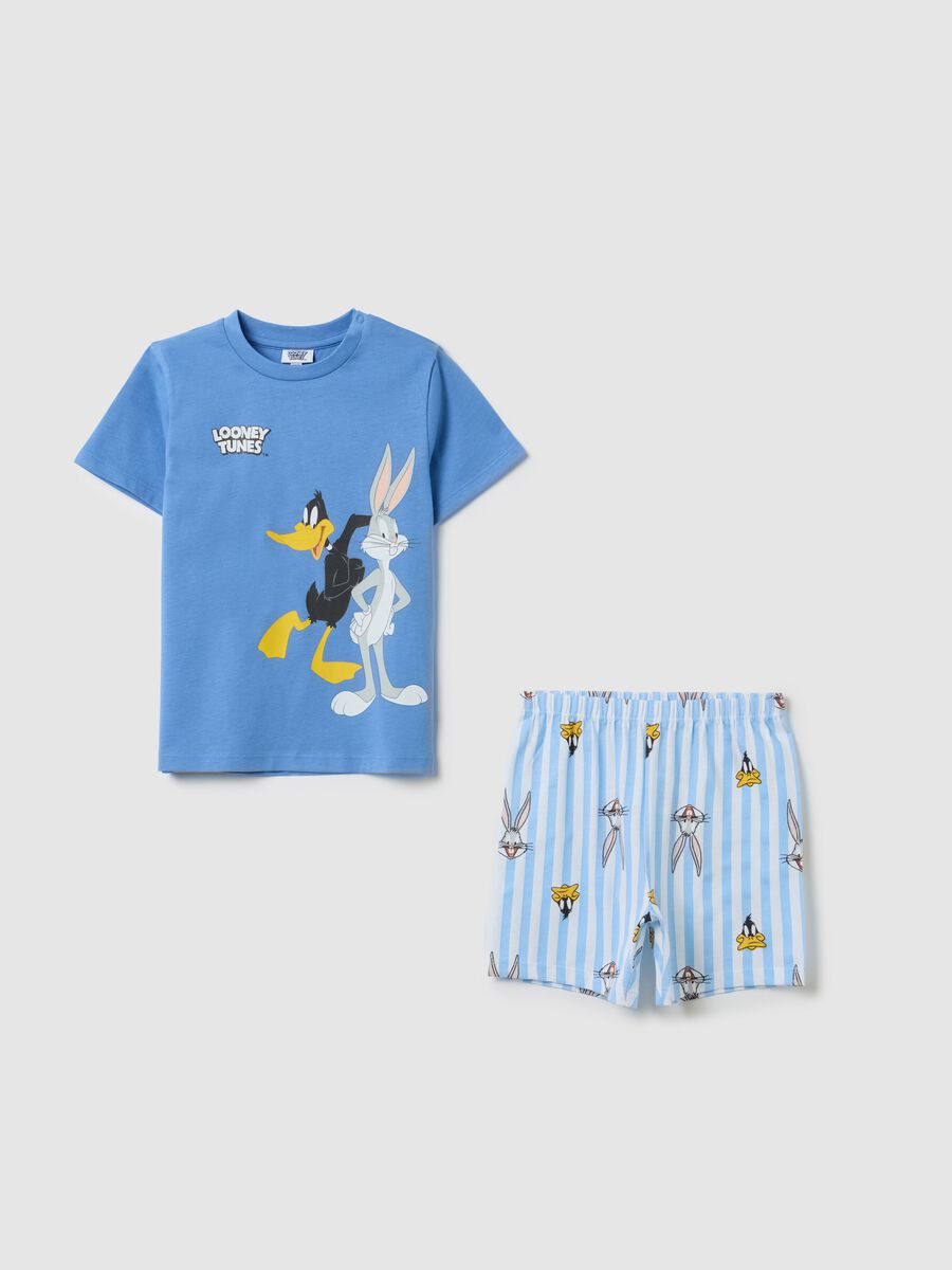 Blue Looney Tunes short pyjamas in cotton_0