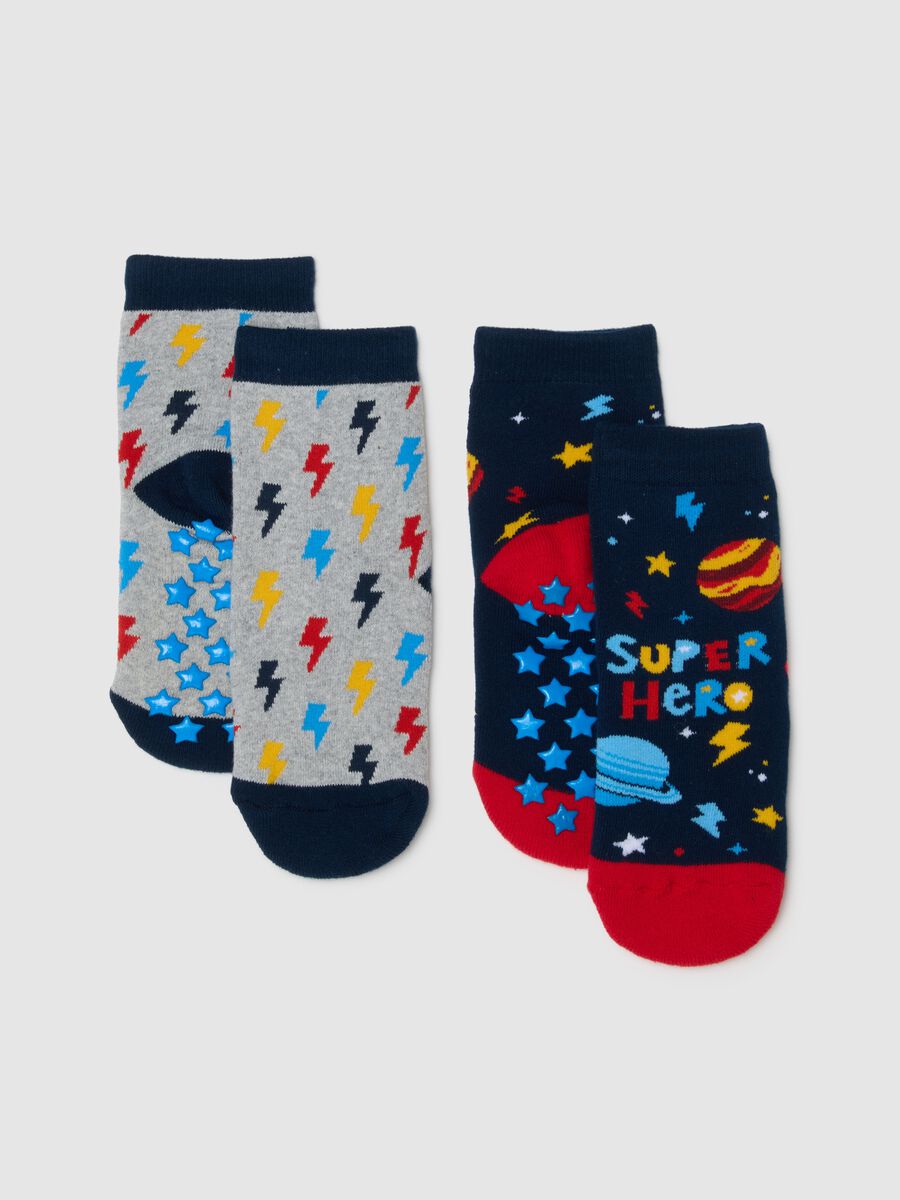 Multipack Kids' Multicolour Non-Slip Socks in Cotton Blend_0