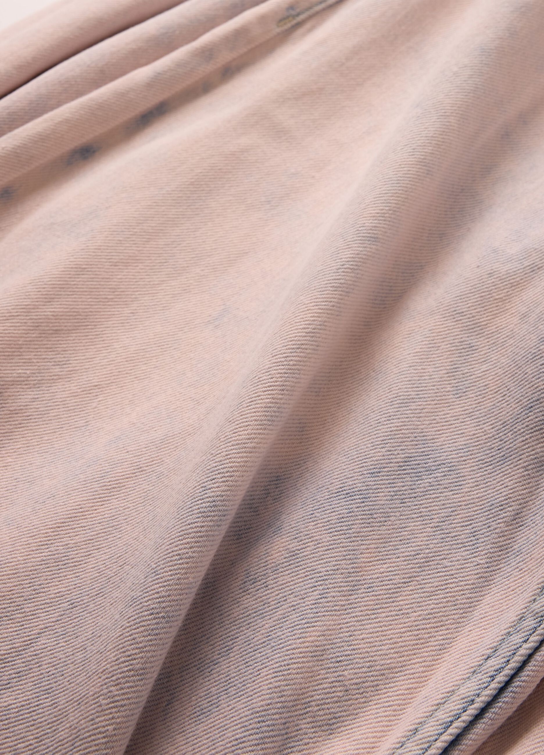 Shaded Pink Wide Trousers with Denim Effect