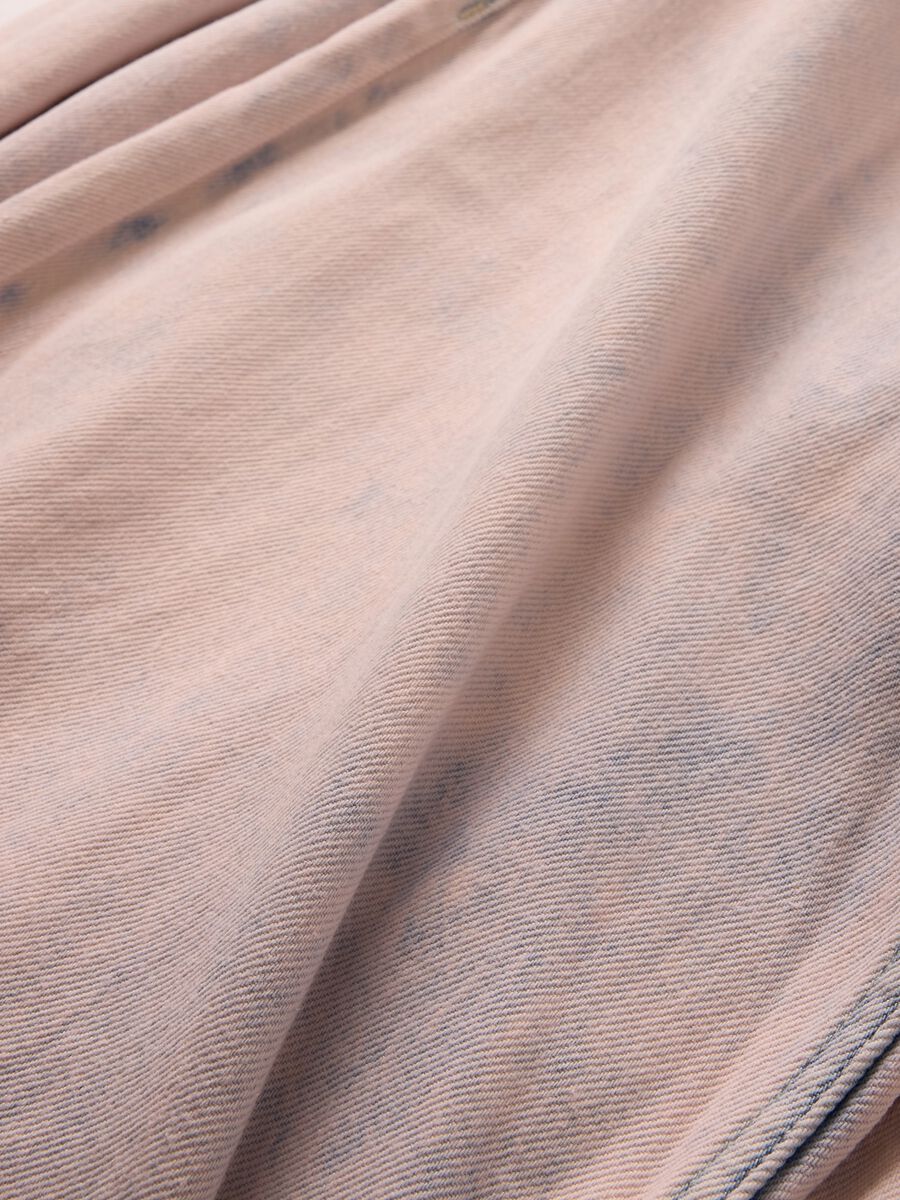 Shaded Pink Wide Trousers with Denim Effect_7