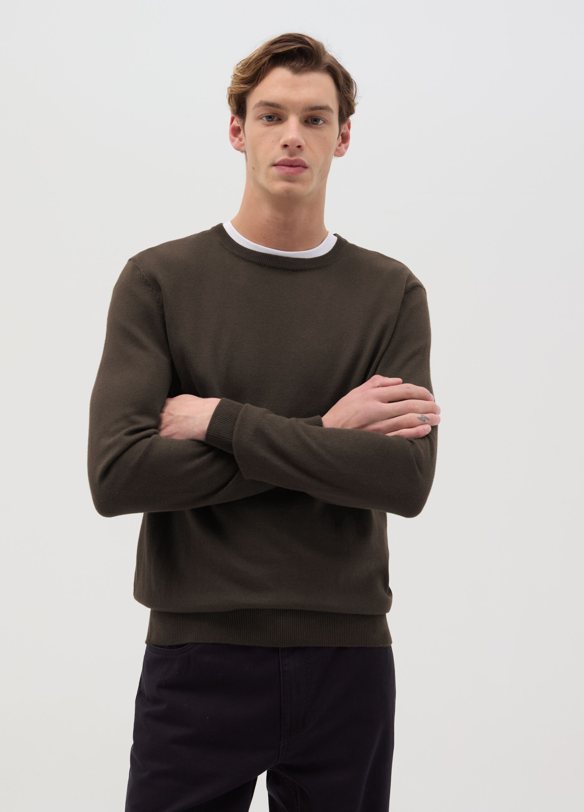 Pullover con scollo rotondo