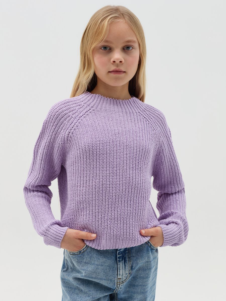 Chenille pullover with mock neck_0