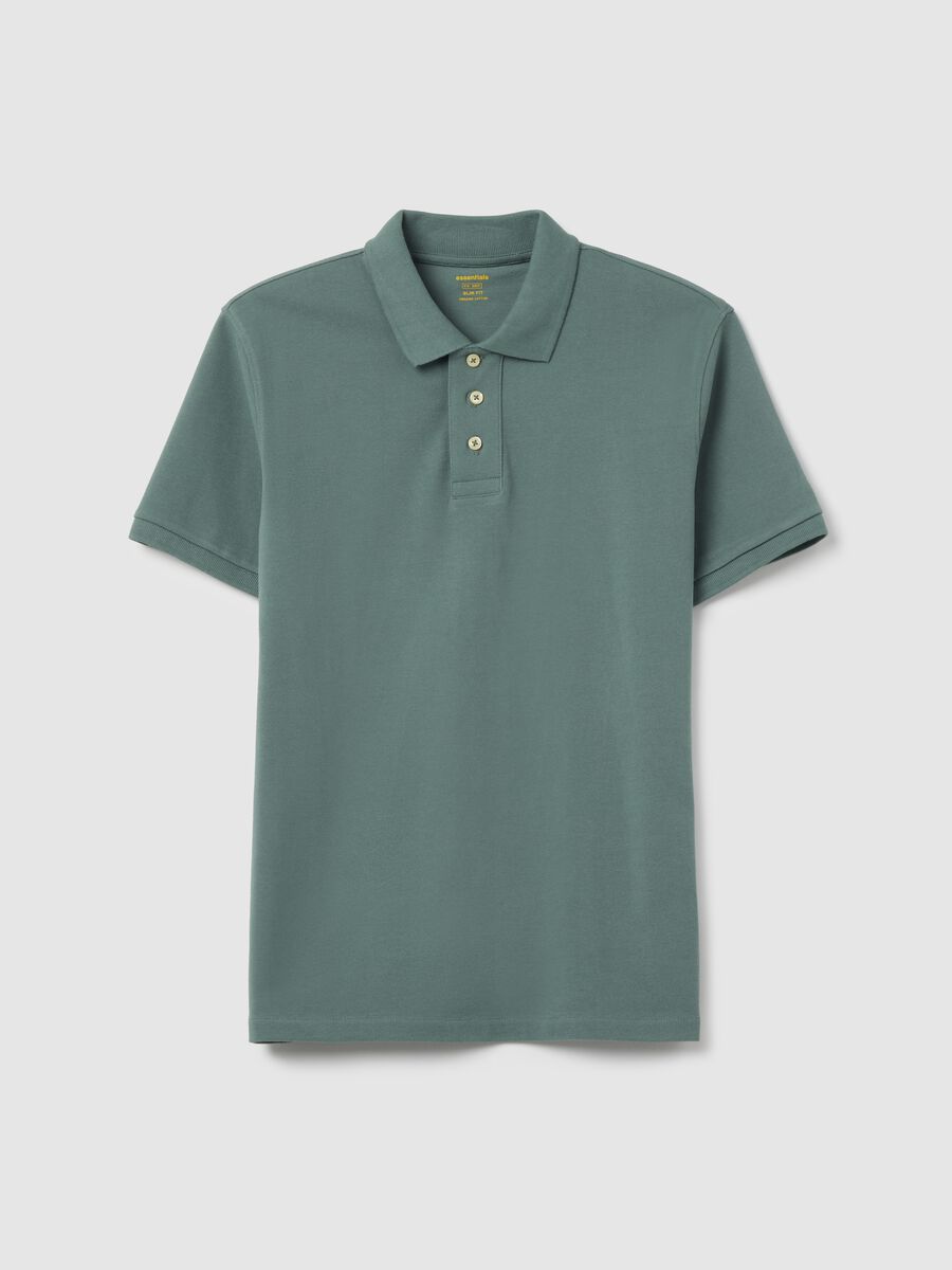 Polo slim fit in cotone bio_0