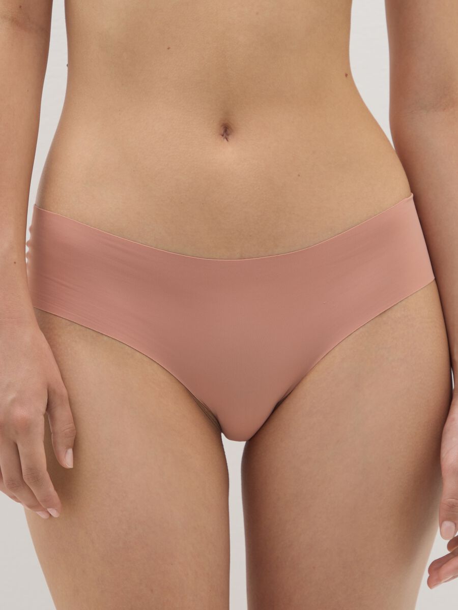 High-waisted pink stretch fabric slip_1