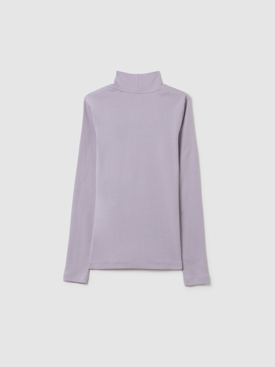 T-shirt da ragazza in puro cotone viola slim fit_1