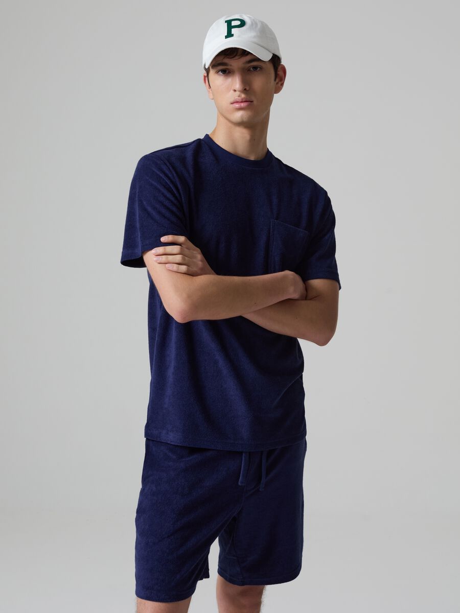 Reverse French terry T-shirt with pocket_1