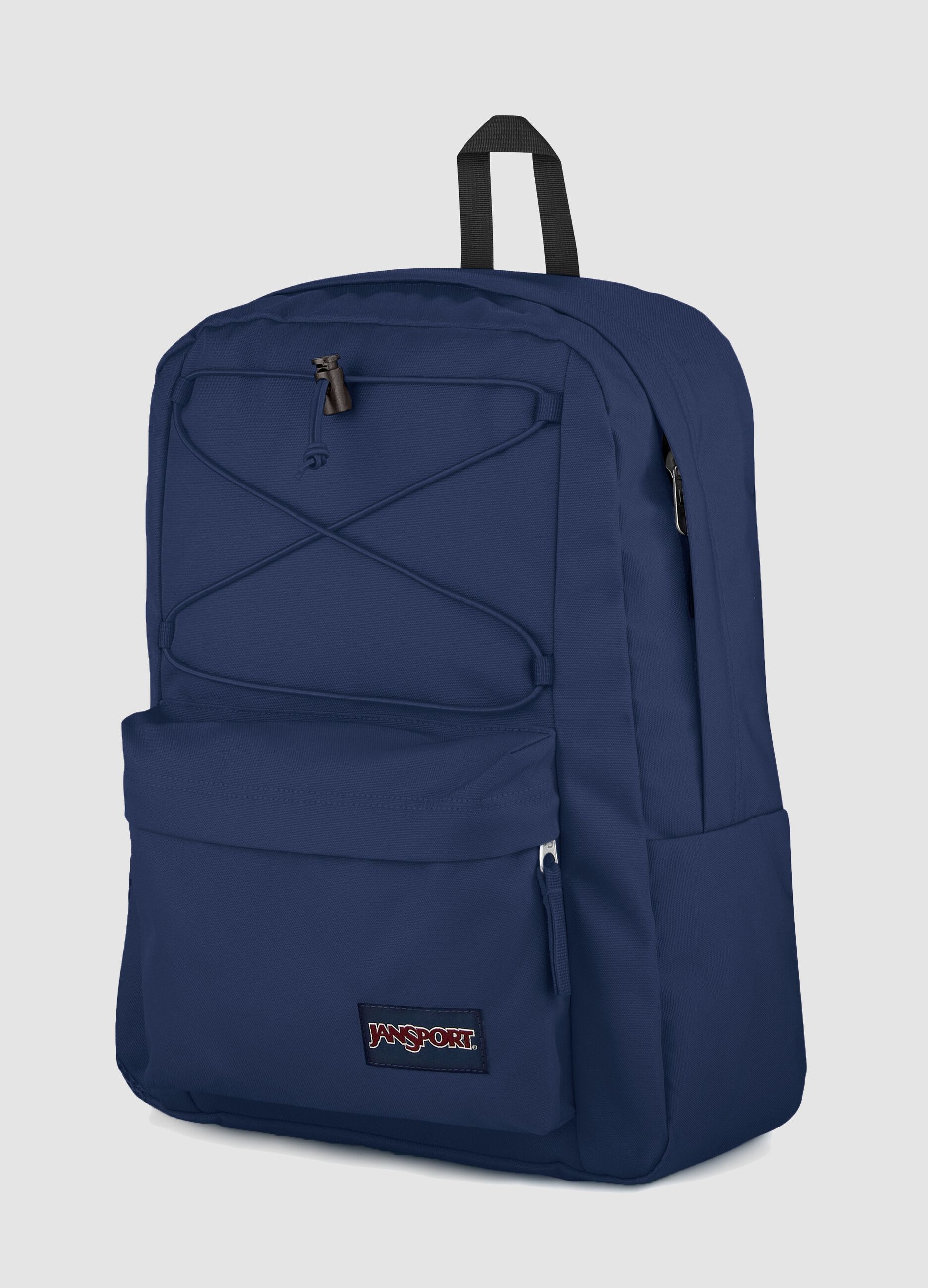 Zaino blu con tasca frontale e spallacci regolabili