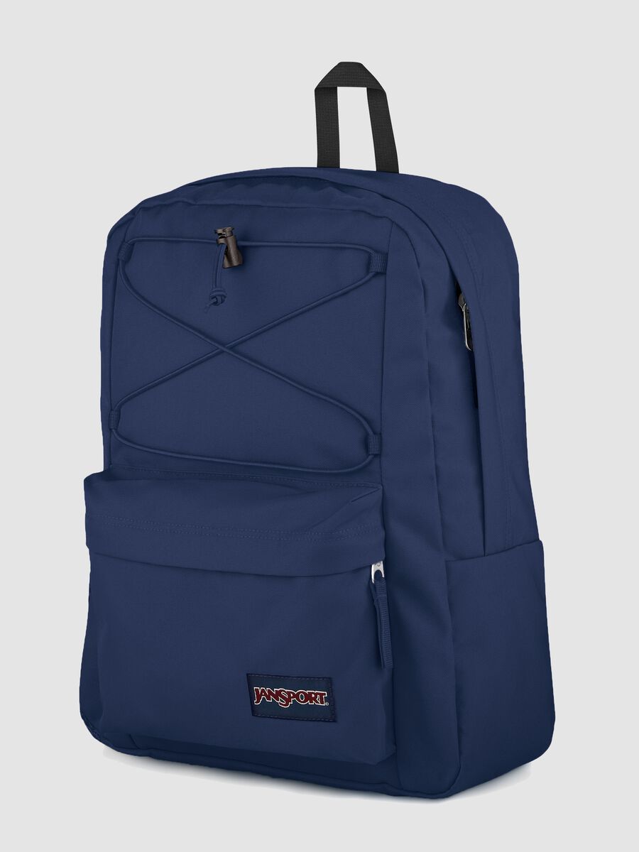 Zaino blu con tasca frontale e spallacci regolabili_2