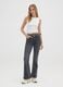 Grey stretch cotton flare jeans_0