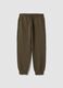 Jogger verdi in misto cotone con fondo a polsino e coulisse_0