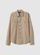 Camicia a maniche lunghe in Lyocell e cotone beige oversize fit_0