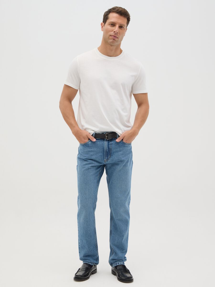 Men’s white T-shirt in 100% cotton with regular fit_1
